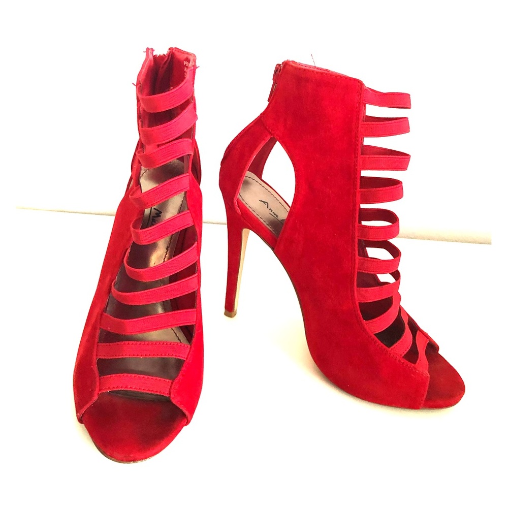 Anne Michell Red Sexy Strap Heels